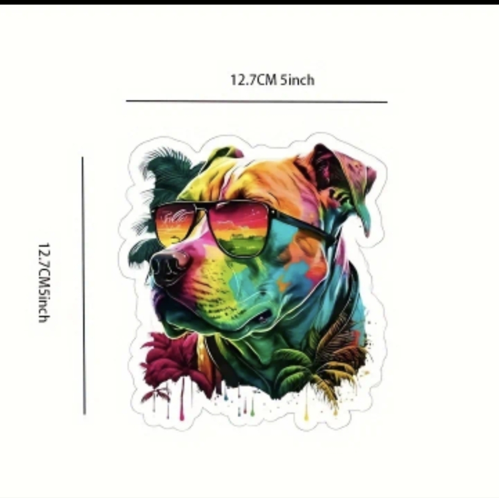 Multi-Color Pitbull Permanent Decal - Picture 3 of 3